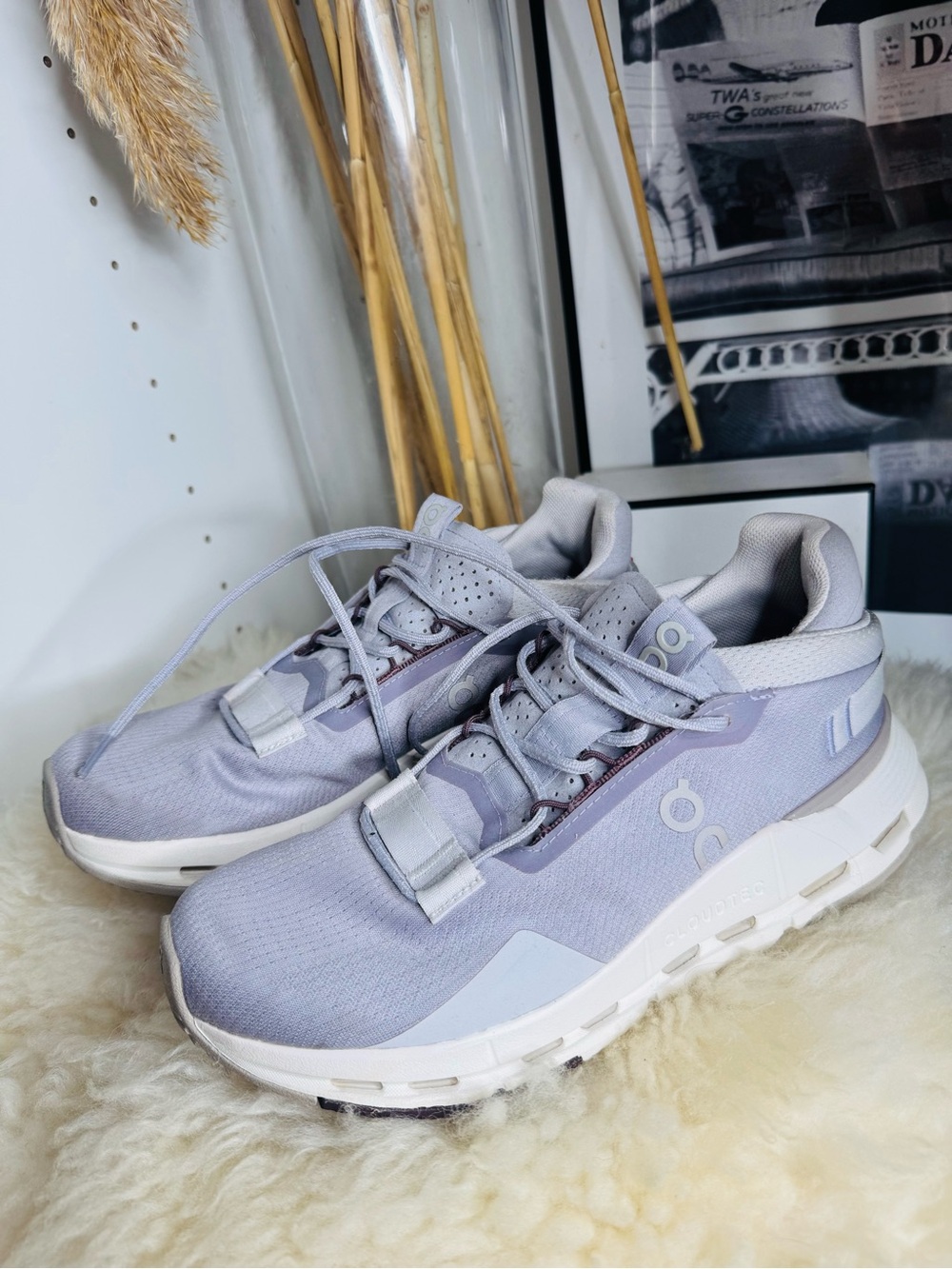 On Running Women's Sneakers in Light Lavender and White